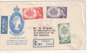 Australia fdc first day cover Coronation Elizabeth 1953 registered   New Zealand - Picture 1 of 1