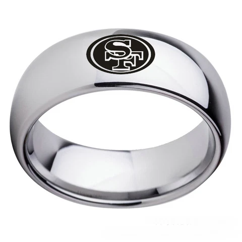 San Francisco 49ers Football Team Stainless Steel Arc Edge Rings Mens Band Gifts Cover
