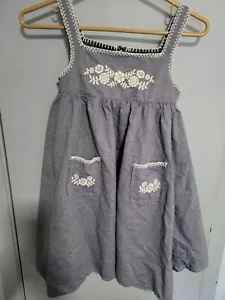 Arabella und Addison Mädchen Kleid Größe 8 blau Chambray weiß Stickerei - Bild 1 von 10