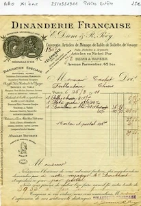 Paris XI ème 62 Avenue Parmentier - Petite Entête Dinanderie Française de 1911 - Bild 1 von 1