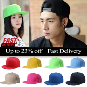 Gorra de béisbol premium ajustada sólida gorra ala plana gorra a presión aire libre de moda - Imagen 1 de 25
