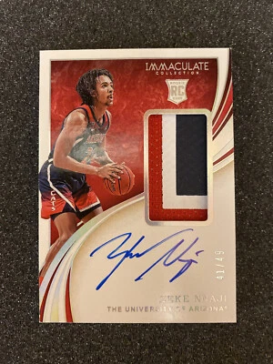 Zeke Nnaji - Immaculate Collegiate - Rookie Autograph Patch - 41/49 - Image 1 of 2