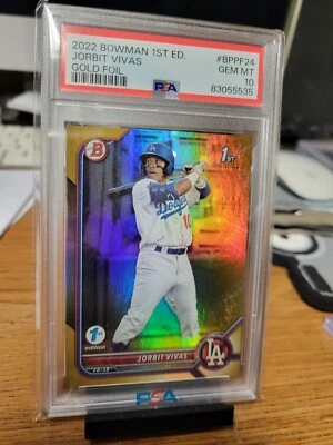 2022 Bowman 1st Edition Jorbit Vivas Gold Foil Psa 10 - Image 1 of 2