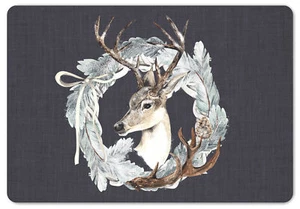 Interluxe Fußmatte 40x60 cm - Reh mit Kranz mehrere Farben - Wald Herbst Natur - Bild 1 von 21