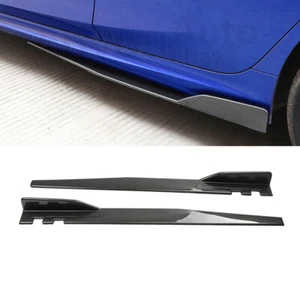 For Ford Mustang GT 47" Side Skirt Extension Rocker Panel Splitter Carbon Fiber - Picture 1 of 10
