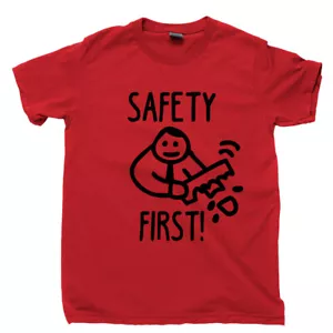 Camiseta Safety First Brazo Cortado Estupido Divertido Humor Oscuro Meme Broma Mordaza Camiseta Regalo - Imagen 1 de 13