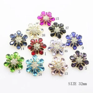 5Pcs Glass Diamond Shank Button Clothing Sewing Decoration DIY Craft Accessories - Picture 1 of 24