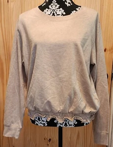 Michael Kors Beige Long Sleeve Elastic Waist Blouse Top Women’s Size Large - Picture 1 of 6