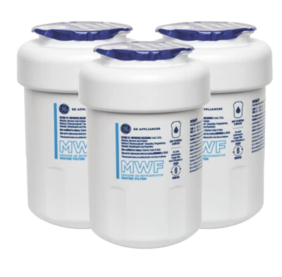 GE® MWF™ REFRIGERATOR WATER FILTER OEM 3-PACK New in Original Box - Image 1 of 4