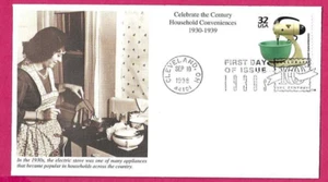 USA 1998 Mystic FDC - 1930's Celebrate The Century HOUSEHOLD CONVENIENCES - Shs - Picture 1 of 2