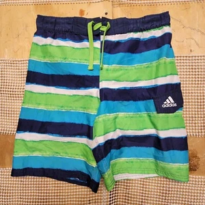 Boys Adidas youth medium Large swim trunks lined multi-color striped - Picture 1 of 5