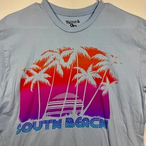 Camiseta Gráfica South Beach Palmeras Vacaciones Vibraciones Nogal y 39 Talla Grande - Imagen 1 de 6
