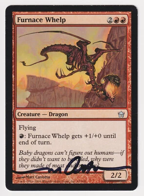 Signed Furnace Whelp Proof HP Fifth Dawn Artist Matt Cavotta 2004 MTG Magic AP! - Image 1 of 2