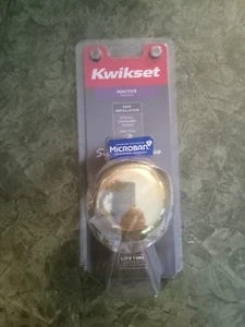 Kwikset Door Knob Unkeyed Easy Installation Universal Interior Brass - Picture 1 of 2