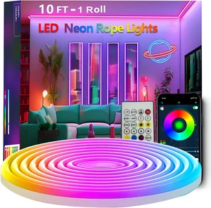 3m Neon Rope Lights Control with App/Remote,Multiple Modes,IP65 Outdoor Music Sy - Picture 1 of 6
