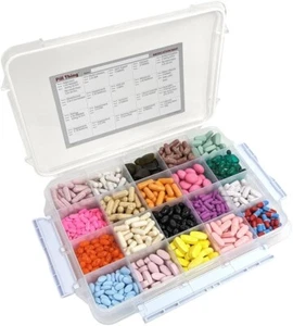 Large 20 Compartment Pill Case with Airtight Seal and Medication Map - Picture 1 of 9