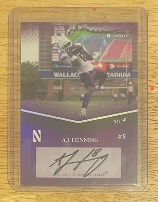 2024 A.J. Henning Northwestern Onit Athlete🔥RARE SP ON CARD AUTO 32/50🔥 - Image 1 of 2