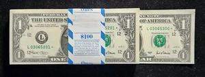 2001 $1 100 Note Star Pack Consecutive Serial #'s San Francisco F 1927 L☆. T8718 - Picture 1 of 4