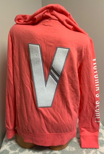 UNDERCOVER Camicia Victoria's Secret Supermodel arancione morbida con cappuccio taglia GRANDE logo bianco