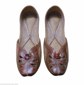 Women Shoes Casual Mojaries Handmade Leather Indian Ballet-Flat Jutties US 7.5 - Picture 1 of 7