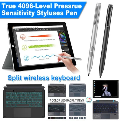 Wireless Touchpad Keyboard For Microsoft Surface Pro 9/9 5G/8/7/7+/6/5/4/3 US - Image 1 of 4