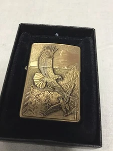 Zippo Lighter Eagle Laser Engraved High Polish Brass - Picture 1 of 5