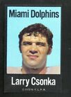 1972 NFLPA Football Fabric Card #7 Larry Csonka-Miami Dolphins Near Mint Card