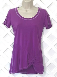 Top tunica Athleta nodo anteriore donna XS viola succo d'uva allenamento tempo libero  - Foto 1 di 8