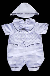 Jungen Taufe Taufoutfit, weiß, Medium (6-12), Large (12-18) - Bild 1 von 3