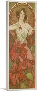 ARTCANVAS Edelsteine - Rubin 1900 Leinwand Kunstdruck von Alphonse Mucha - Bild 1 von 11