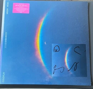 Coldplay signierte Artcard Autogramme Moon Music & First Edition Vinyl OVP - Bild 1 von 3