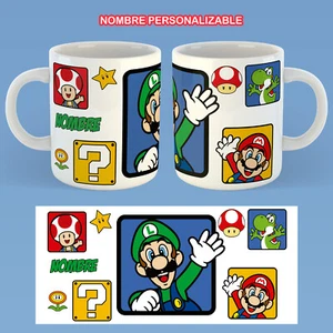 LUIGI SUPER MARIO TAZA VIDEOJUEGO NOMBRE PERSONALIZABLE VIDEOGAME MUG - Imagen 1 de 1