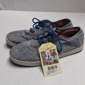 Toms Paseo Chambray Blumen Turnschuhe Frühling grau neu mit Etikett Größe 9 - Bild 1 von 7