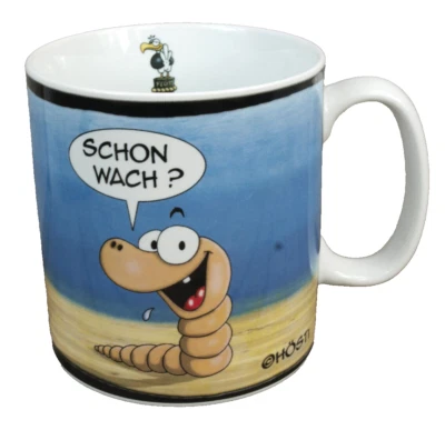 Großer Kaffeebecher Moin-Schon wach Hösti Becher Maritim Tasse Porzellan 500ml - Bild 1 von 4