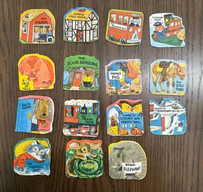 Набор из 15 винтажных миниатюрных крошечных книг золотой формы от Richard Scarry - Изображение 1 из 4