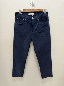 Levi's Wedge Straight Corduroy Pants – Navy Blue – Size 30 – Mid Rise Button Fly - Picture 1 of 10