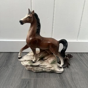 Vintage 1958 Ceramic Horse Stallion Table Lamp Lane & Co Van Nuys Calif #18 - Picture 1 of 10