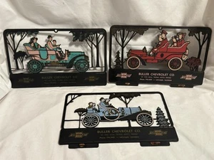 VTG Chevrolet Dealership Advertising Old Car Calendar Holders Plaques Lot of 3 - Picture 1 of 11