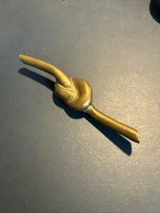 VINTAGE MCM BRASS KNOT PAPERWEIGHT 1950’s AUBOCK ERA DUNHILL STYLE Sculpture - Picture 1 of 7