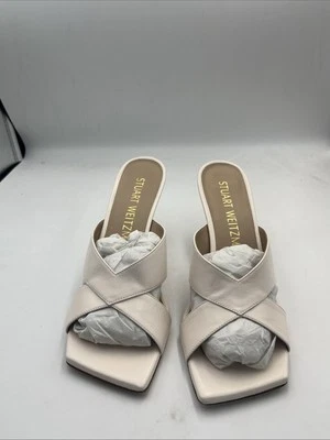 Stuart Weitzman Womens Carmen 75 Slide White Heels 9B - Image 1 of 4