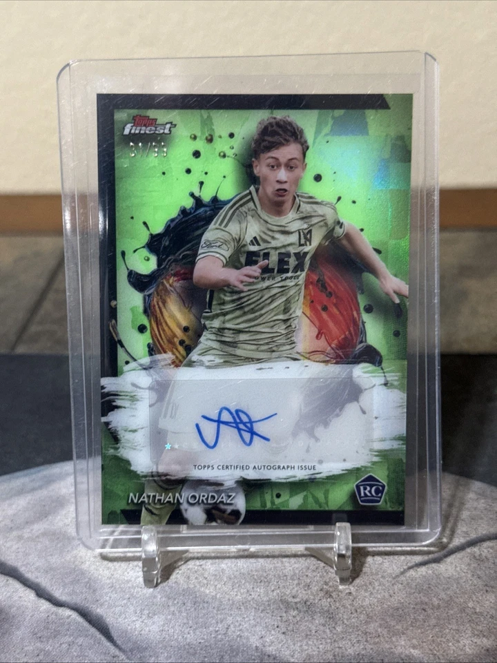2024 Topps Finest MLS Neon Green Refractor AUTO /99 Nathan Ordaz RC El Salvador - Image 1 of 1