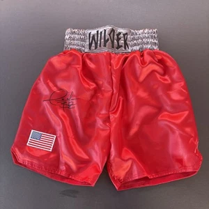 Deontay Wilder Autographed Signed Boxing Trunks - Beckett Witnessed - Picture 1 of 8