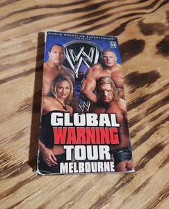 WWE - Global Warning Tour 2002 VHS Wrestling WWF Brock Lesnar The Rock Triple H - Picture 1 of 4