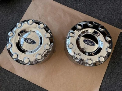 2017-2025 FORD F250 SUPER DUTY OEM 10 LUG CENTER CAP SET HC3C-1A096-PB CHROME - Image 1 of 4