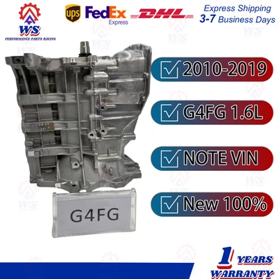 Short Block Engine Assembly For Kia Seltos Hyundai Accent G4FG 1.6L 10-19 DOHC - Image 1 of 4