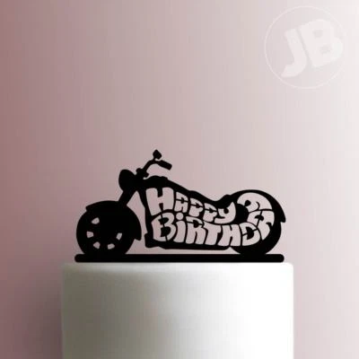 Motorcycle Happy Birthday 100 Cake Topper - Image 1 of 2