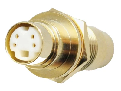 sViddeo DIN female coupler connector panel wall plate mount gold plated. - Image 1 of 2