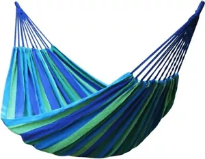 More details for blue and green portable 1.6 meter outdoor hammock garden camping by trixes