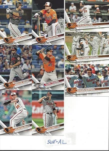 2017 Topps 1 & 2 Baltimore Orioles Team Set Davis Mark Trumbo Trey Mancini RC 24 - Foto 1 di 2