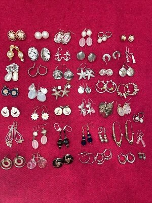 Lote Mixto 45 Pr. Pendientes perforados, perlas, cuentas, esmalte, alambre, tono plata/oro Foto 1 de 4